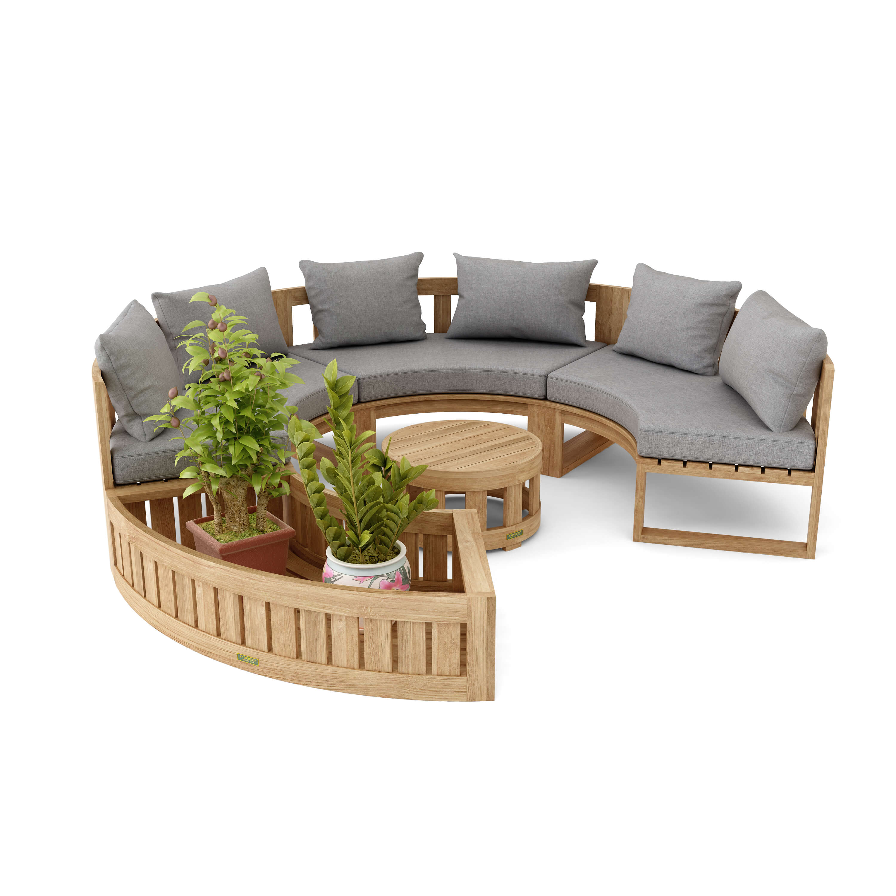 Premium Circular Modular Deep Seating Set - Outdoor Patio Furniture with Cushions - Perfect for Garden, Backyard & Poolside Relaxation