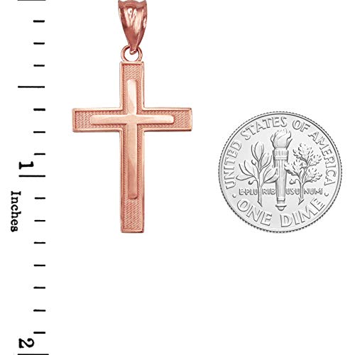 10K Rose Gold Cross Pendant Necklace for Women - Dainty Religious Jewelry Gift for Baptism, Confirmation & Everyday Wear