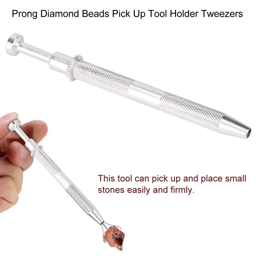 Professional Jewelry Pick Up Tool - Metal Prong Beads Holder Tweezers for Jewelry Making | Perfect for Beading, Watch Repair & Crafting Accessories