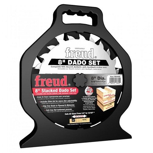 FREUD SD208 Professional 8-Inch Stacked Dado Set - Perfect for Woodworking, Cabinetry, and Precision Cutting