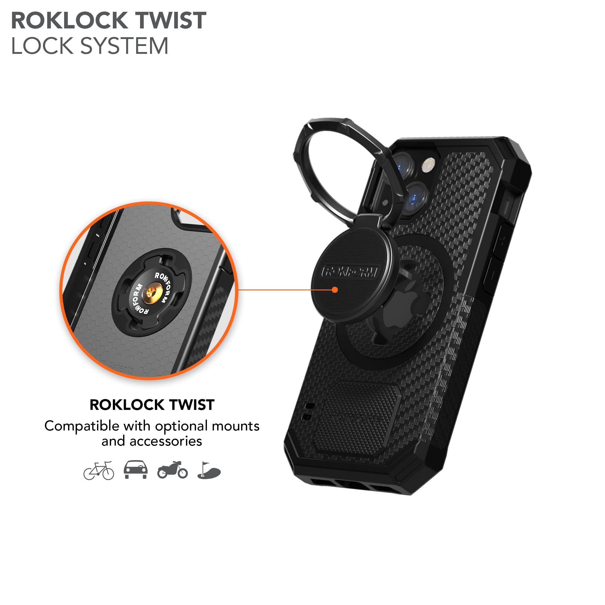 Rokform Rugged iPhone 13 Mini Case with Dual Magnet & MagSafe Compatibility | Magnetic Protective Cover with RokLock Twist Lock | Drop Tested Armor (Black) | Perfect for Outdoor Adventures & Active Lifestyles