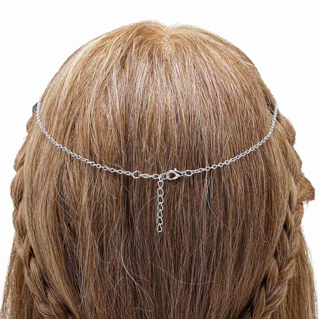 Boho Bat Head Chain Crystal Pendant Hair Jewelry – Elastic Halloween Hair Accessories for Women & Girls – Perfect for Costume Parties, Cosplay, and Festival Outfits