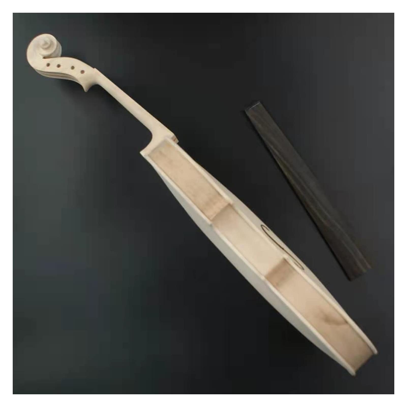 DIY Unfinished Violin Kit - Solid Spruce Top & Maple Back Acoustic Fiddle with Ebony Accessories | Natural Wood Violin Making Supplies for Beginners & Music Lovers | Perfect for Home Crafting, Music Education & Gift Giving