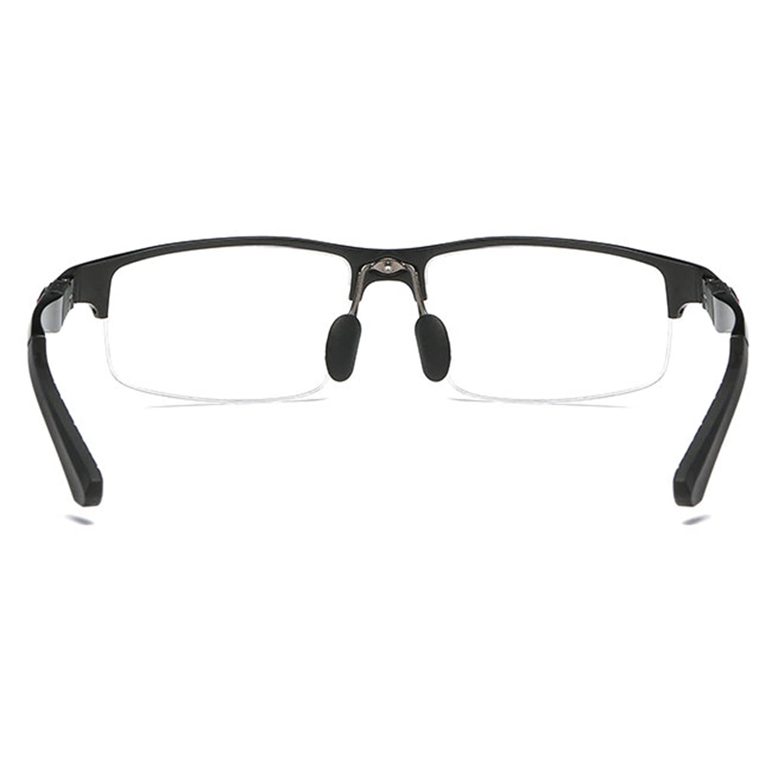 Photochromic Reading Glasses for Men - Progressive Multifocal Computer Glasses with Lightweight Aluminum Magnesium Half Frame | Perfect for Office Work, Reading & Outdoor Activities