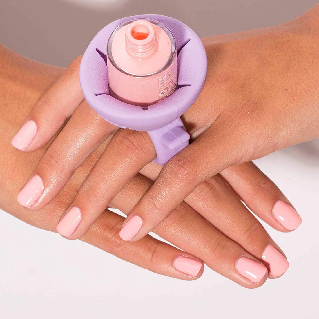 ATETO Set of 2 Multicolor Silicone Nail Polish Bottle Holder Rings - Wearable Nail Tool Base & Fixer for DIY Manicures, Perfect for Nail Artists and At-Home Nail Care