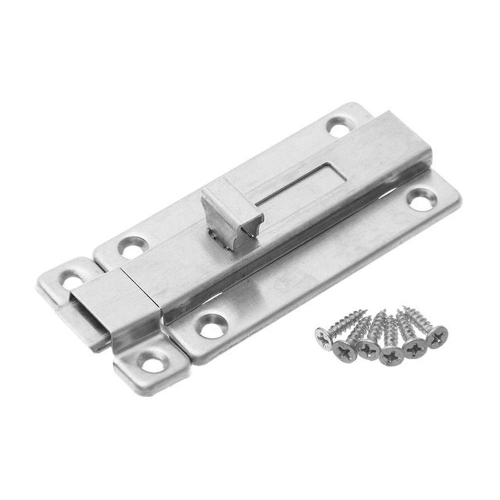 Stainless Steel Door Lock Set - 4inch Slide Padlock for Bathroom, Bedroom & Home Security