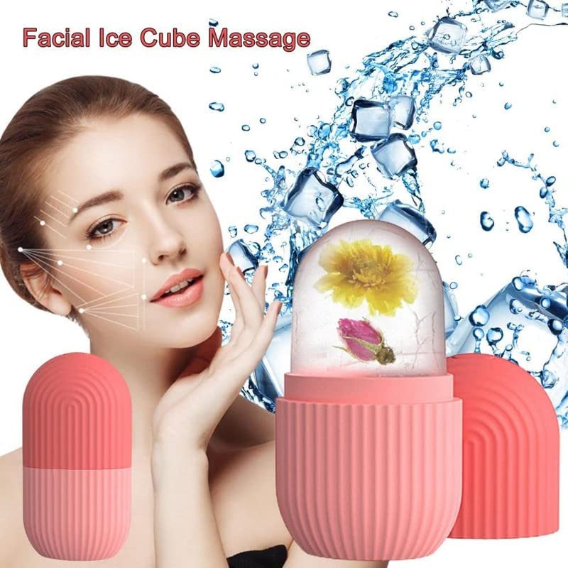 Pink Ice Roller for Face Massage & Skincare | Cooling Ice Cube Roller for Glowing, Clear Skin | Reduce Puffiness & Dark Circles | Perfect for Morning Routine & Post-Workout Recovery
