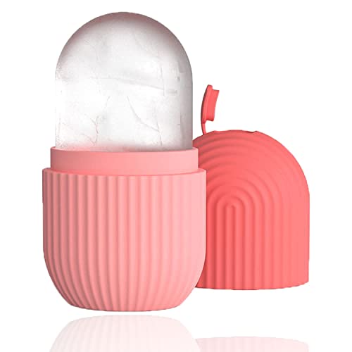 Famecia Reusable Silicone Ice Roller for Face & Eyes - Cooling Facial Ice Mold to Tighten Skin, Reduce Puffiness & Tone - Perfect for Morning Skincare & Post-Workout Recovery (Blue)