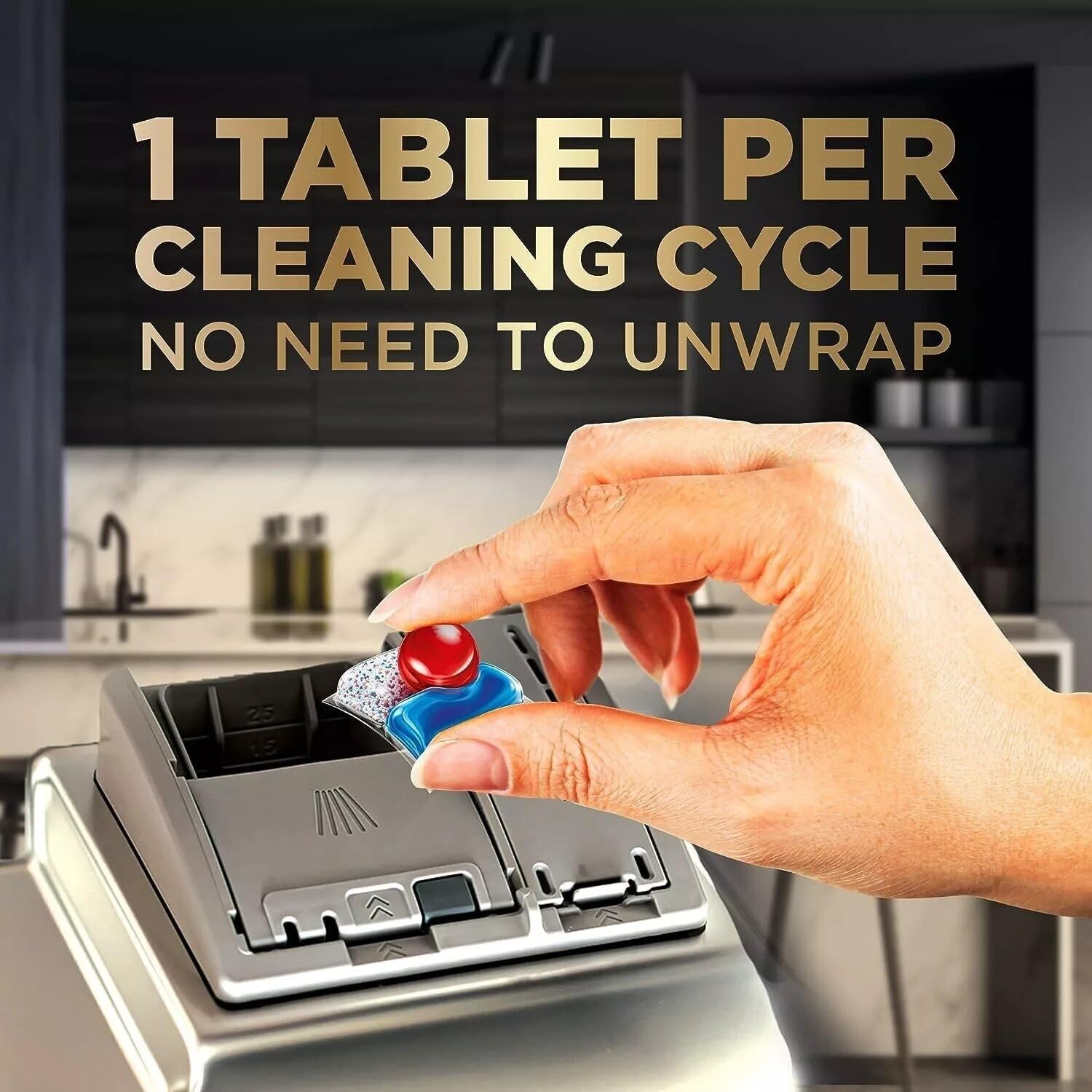 Finish Quantum Dishwasher Detergent Tabs - 100 Count | Ultimate Clean & Shine Power | Works on Pots, Pans & Glassware | Fresh Scent | American Made