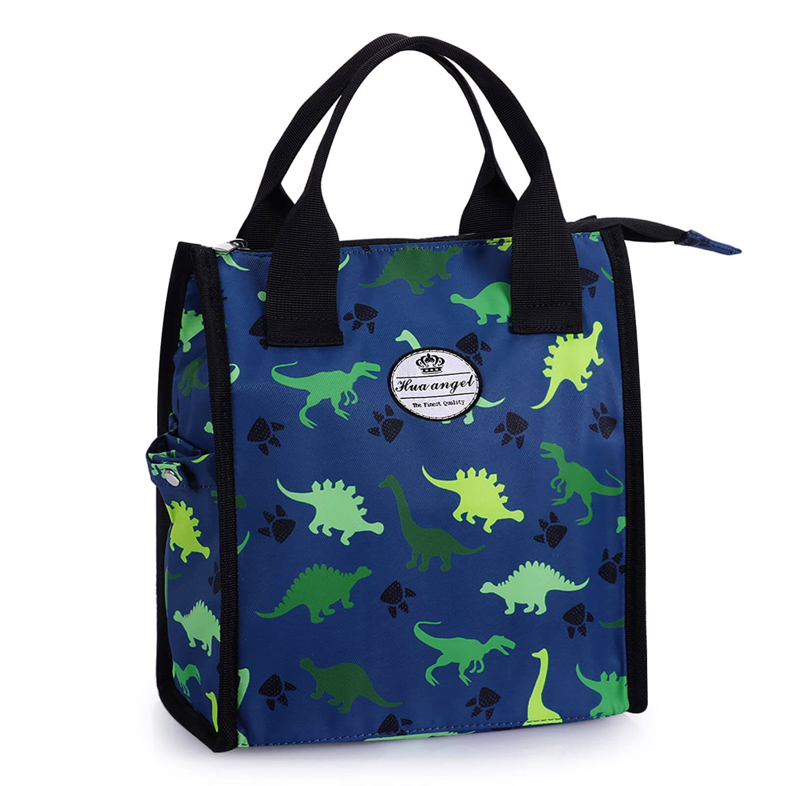 HUA ANGEL Insulated Lunch Bag with Floral Design - Leakproof Reusable Cooler Tote for Office, Work, Picnic - Adjustable Shoulder Strap & Durable Container    Perfect for keeping meals fresh at work, school picnics, or outdoor adventures - stylish and functional lunch box for men and women.