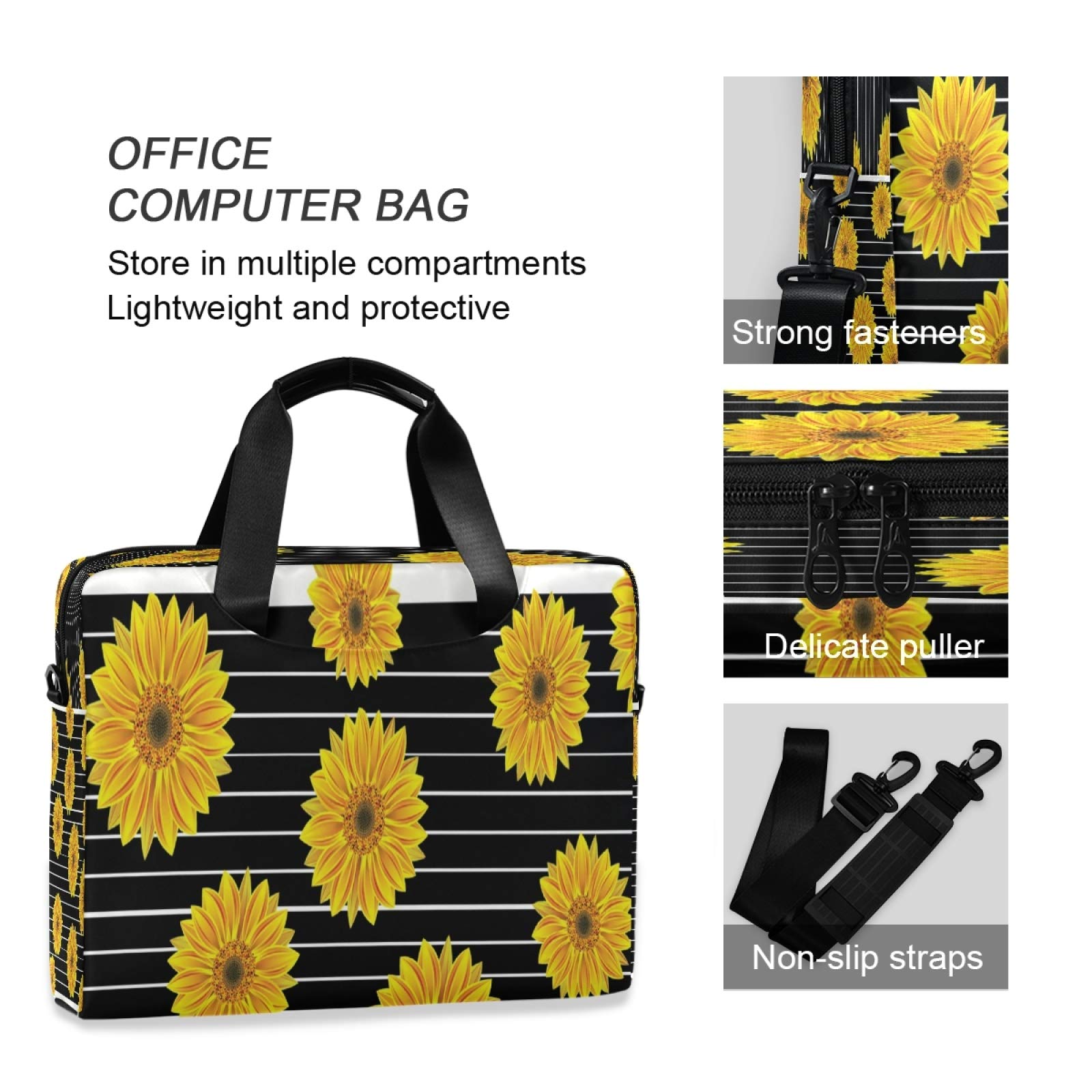 Stylish Laptop Bag for 13-15.6 Inch Notebooks - Waterproof Laptop Sleeve with Padded Protection, Lightweight Computer Carrying Case for Work, School & Travel (Perfect for MacBook, Dell, HP & More)