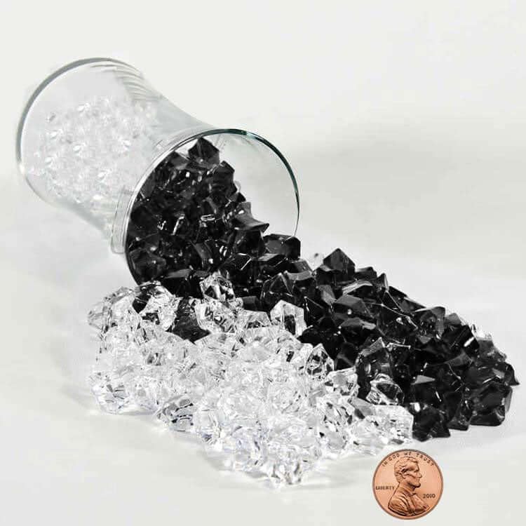 400 Pcs Black Mini Acrylic Ice Crystals - Vase Fillers, Table Scatters for Wedding, Banquet, Party Decorations - Elegant Centerpiece Accents for Tables, Floral Arrangements & Event Styling