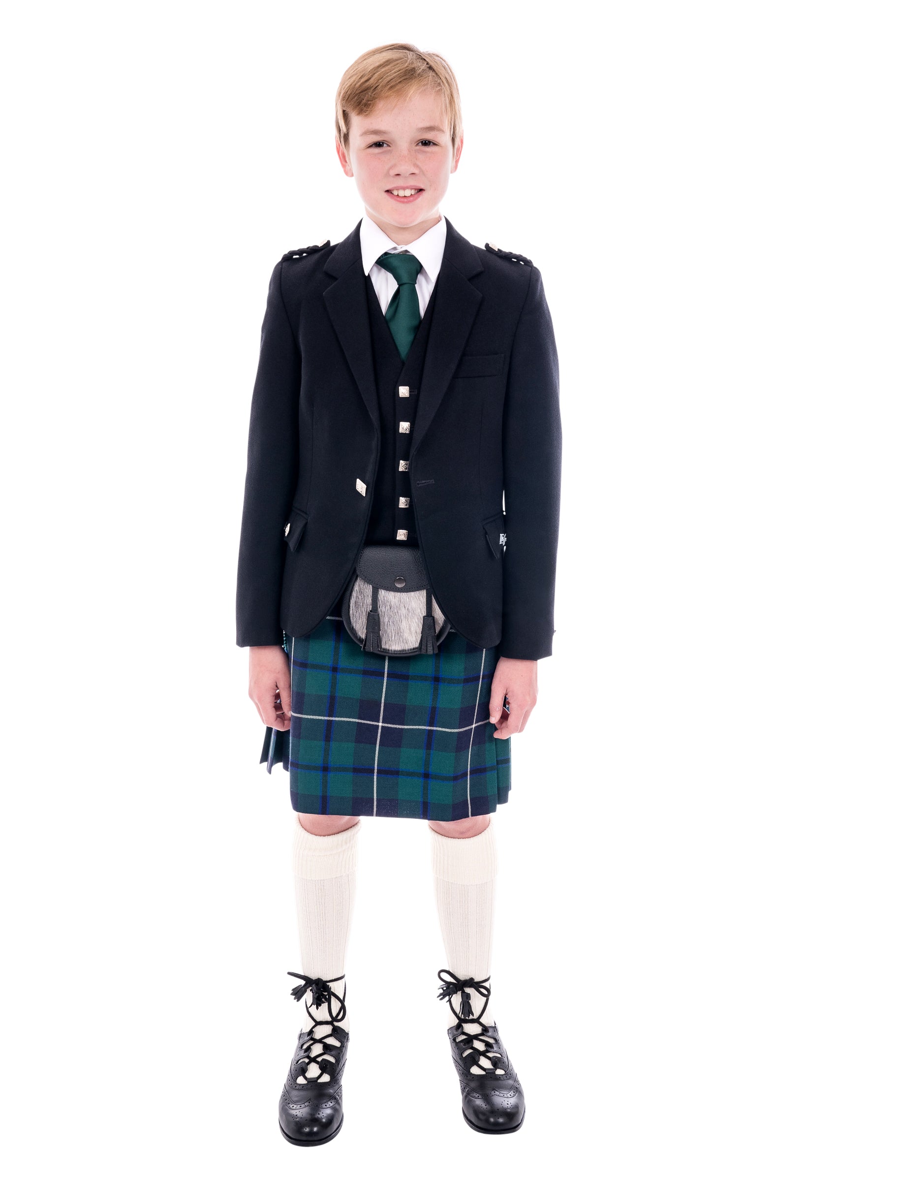 Boys Black Argyll Kilt Outfit for Hire | Traditional Scottish Highland Dress for Weddings & Formal Events
