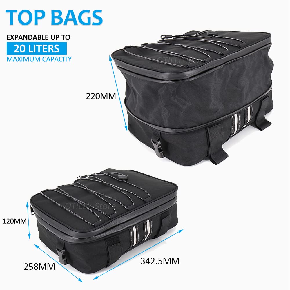 Waterproof Motorcycle Top Case Luggage Set for BMW F800, 850GS, R1150GS, R1200, 1250RT, S1000XR, K1600B, K1600GT/L, G310GS, F900R - 3-Piece Durable Storage Bags for Adventure Touring & Long-Distance Rides
