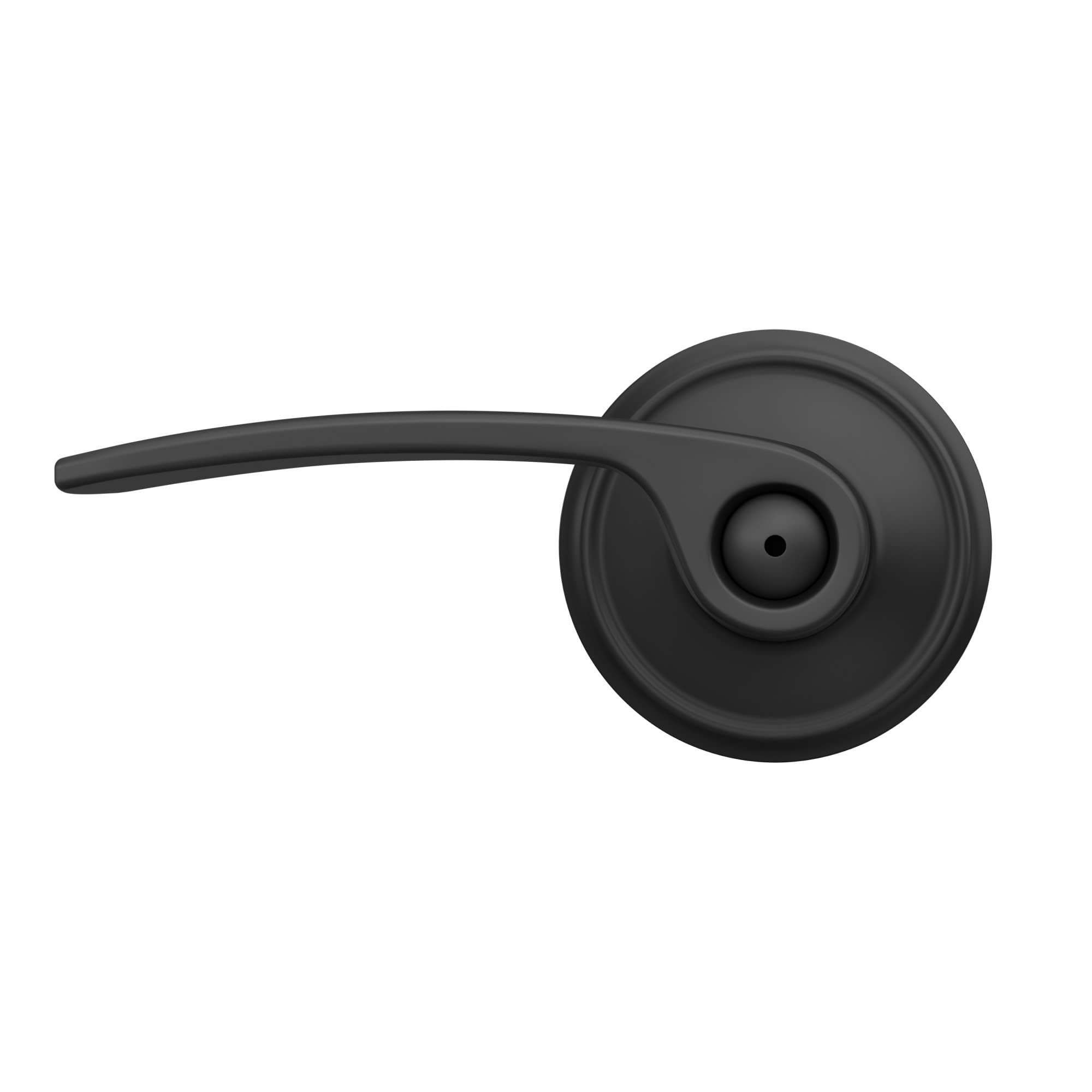 Schlage F40 MER 622 Merano Door Lever - Bed & Bath Privacy Lock in Matte Black - Perfect for Bedrooms, Bathrooms & Interior Doors