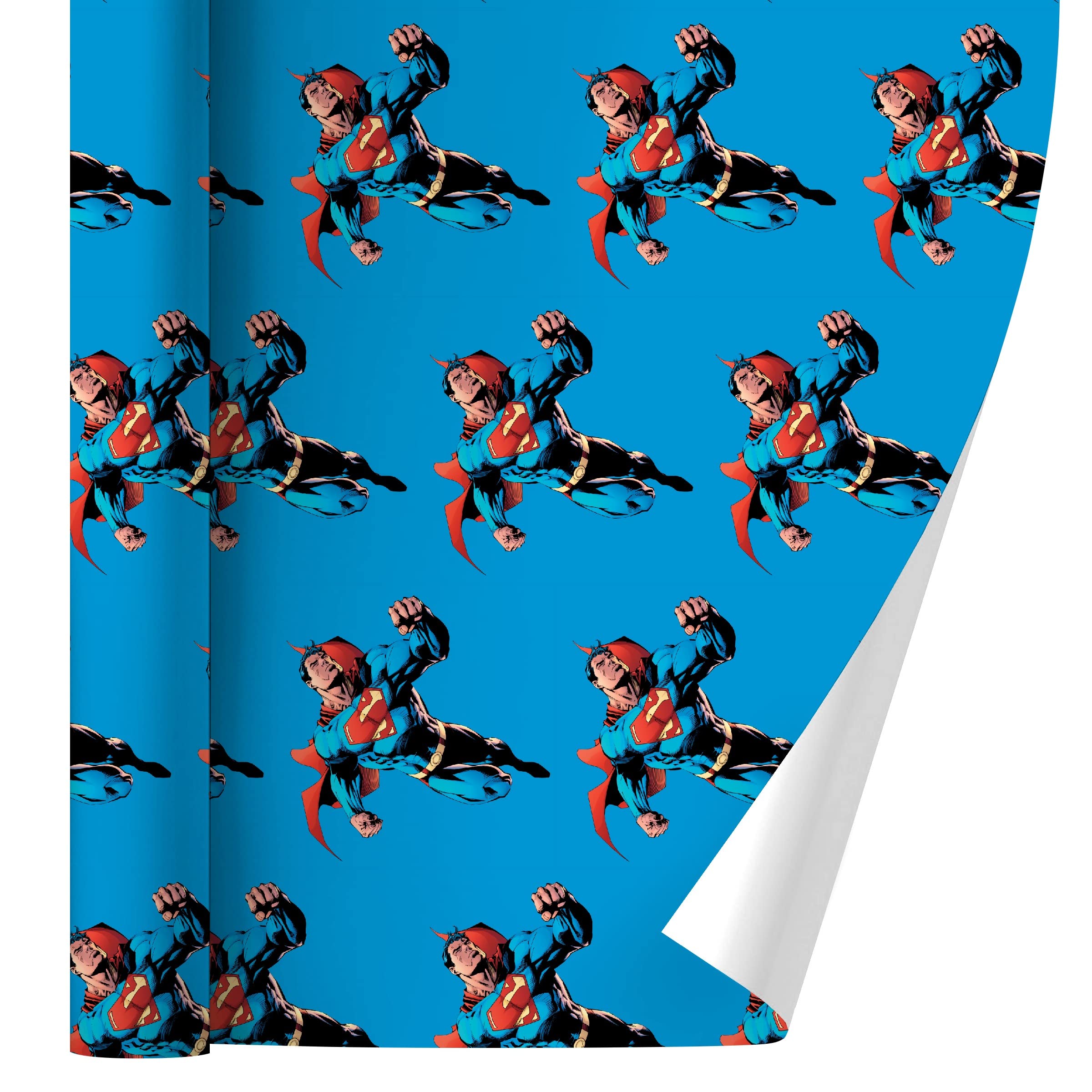 Superman Gift Wrap Paper Rolls - Premium Superhero Wrapping Paper for Birthdays, Parties & Holidays - DC Comics Character Themed Present Wrapping Paper for Gifts, Events & Special Occasions