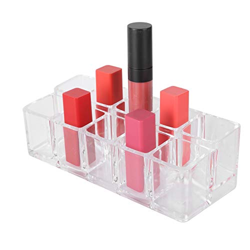 10 Grid Acrylic Lipstick Organizer - Transparent Cosmetic Storage for Brushes & Makeup - Perfect for Vanity & Travel