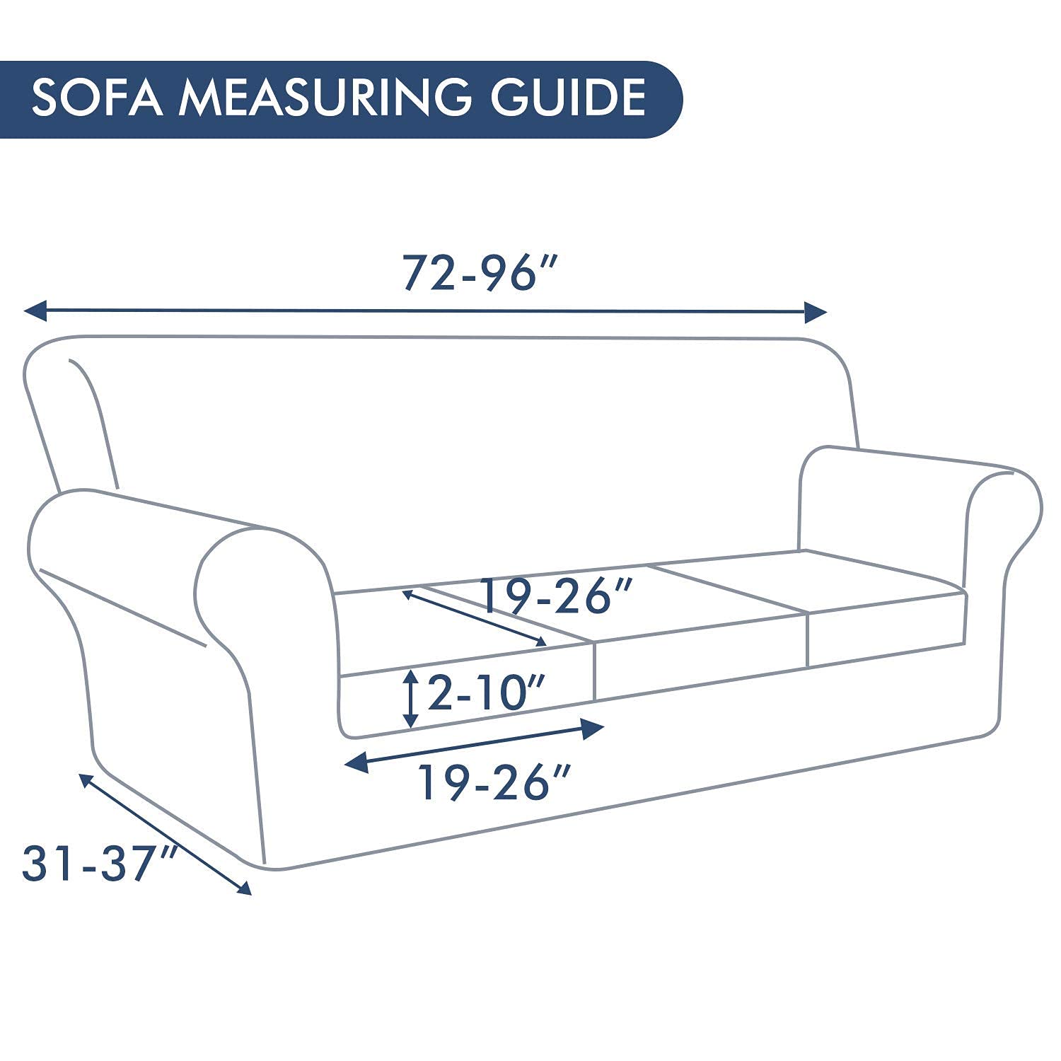 Hyha Printed Stretch Sofa Cover Set - 3 Cushion Couch Cover (72