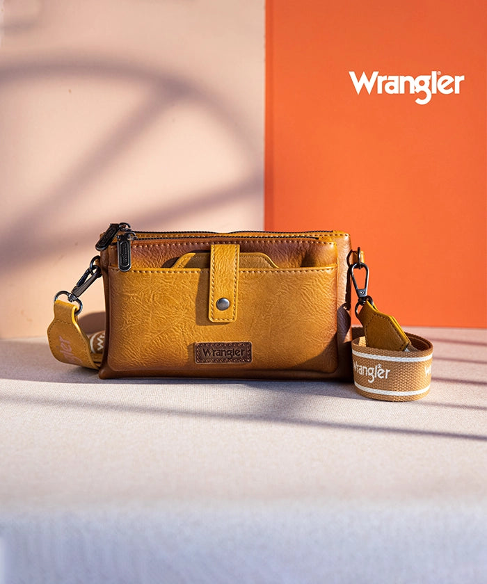 Wrangler Dual Zipper Crossbody Bag for Women & Men - Durable Travel Shoulder Bag with Adjustable Strap - Perfect for Hiking, Shopping & Everyday Use