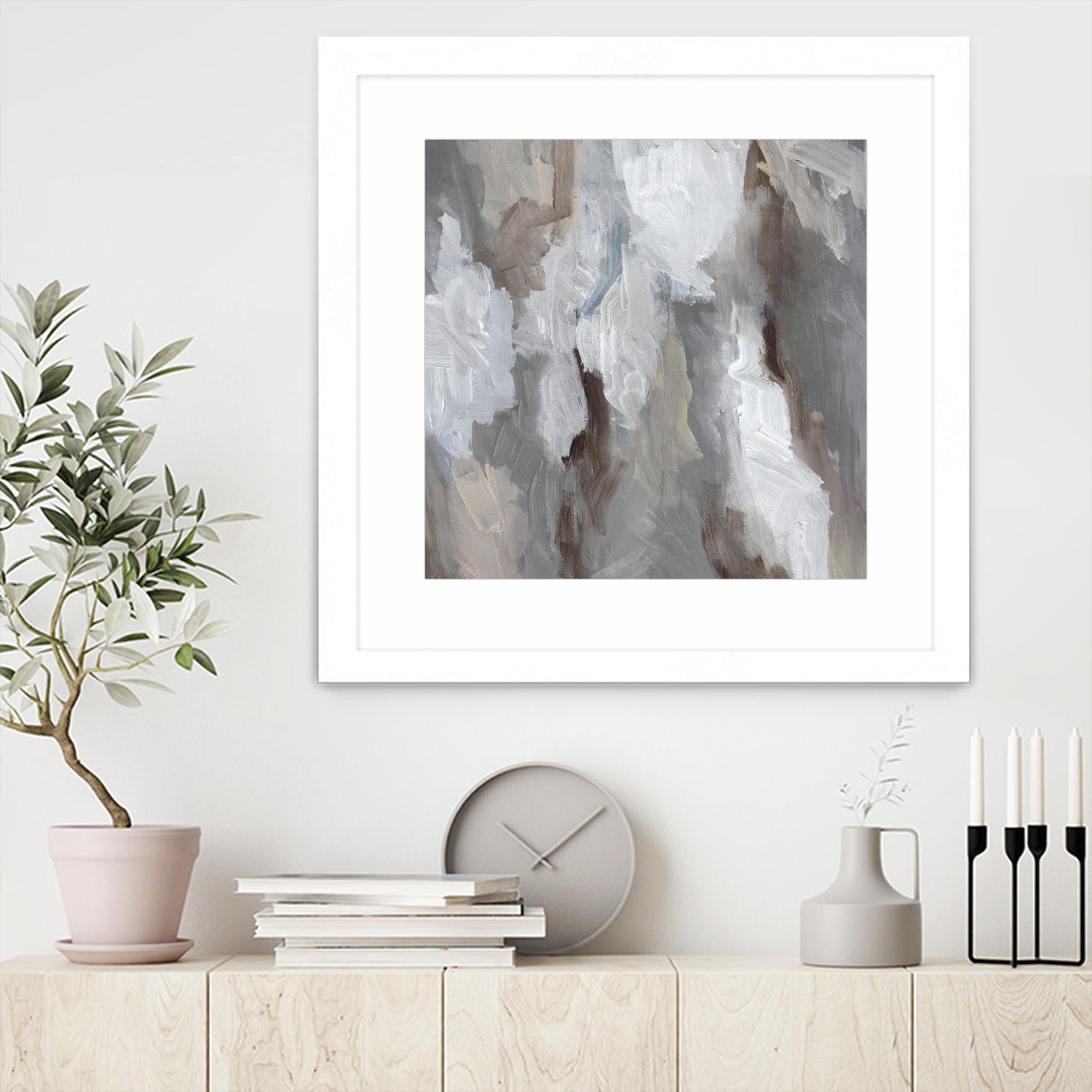Cloudy Shapes I - Unique Abstract Wall Art Decor for Modern Home & Office - Perfect for Living Room, Bedroom, or Workspace
