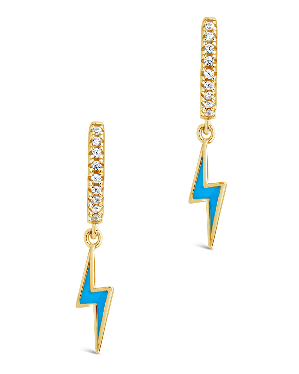 Stylish Lightning Bolt Charm Hoop Earrings for Women - Sterling Silver Dangle Earrings - Perfect for Everyday Wear, Parties & Gifts