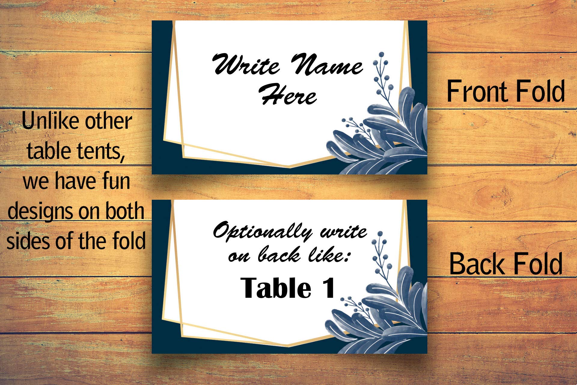 Elegant Wedding Place Cards Set of 25 - Premium Guest Seating Name Cards for Weddings & Events - Fancy Table Tents with Gold Foil Accents - Perfect for Wedding Receptions, Bridal Showers & Formal Dinners