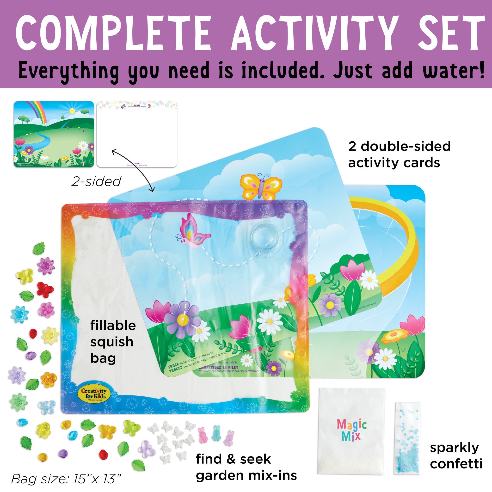 Sensory Squish Bag Butterfly Garden - Stress Relief Fidget Toy for Kids & Adults, #6404000 | Perfect for Anxiety Relief, Classroom, Travel & Sensory Play