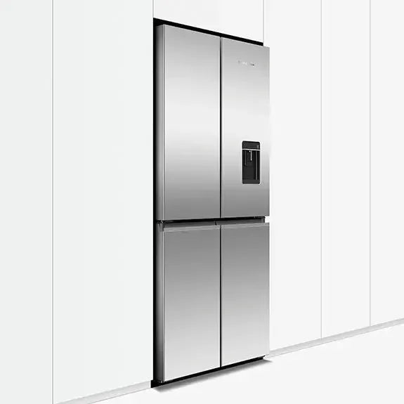 Fisher & Paykel 498L Quad Door Refrigerator Freezer with Ice & Water Dispenser - Stainless Steel | Large Capacity Smart Fridge for Modern Kitchen & Family Use