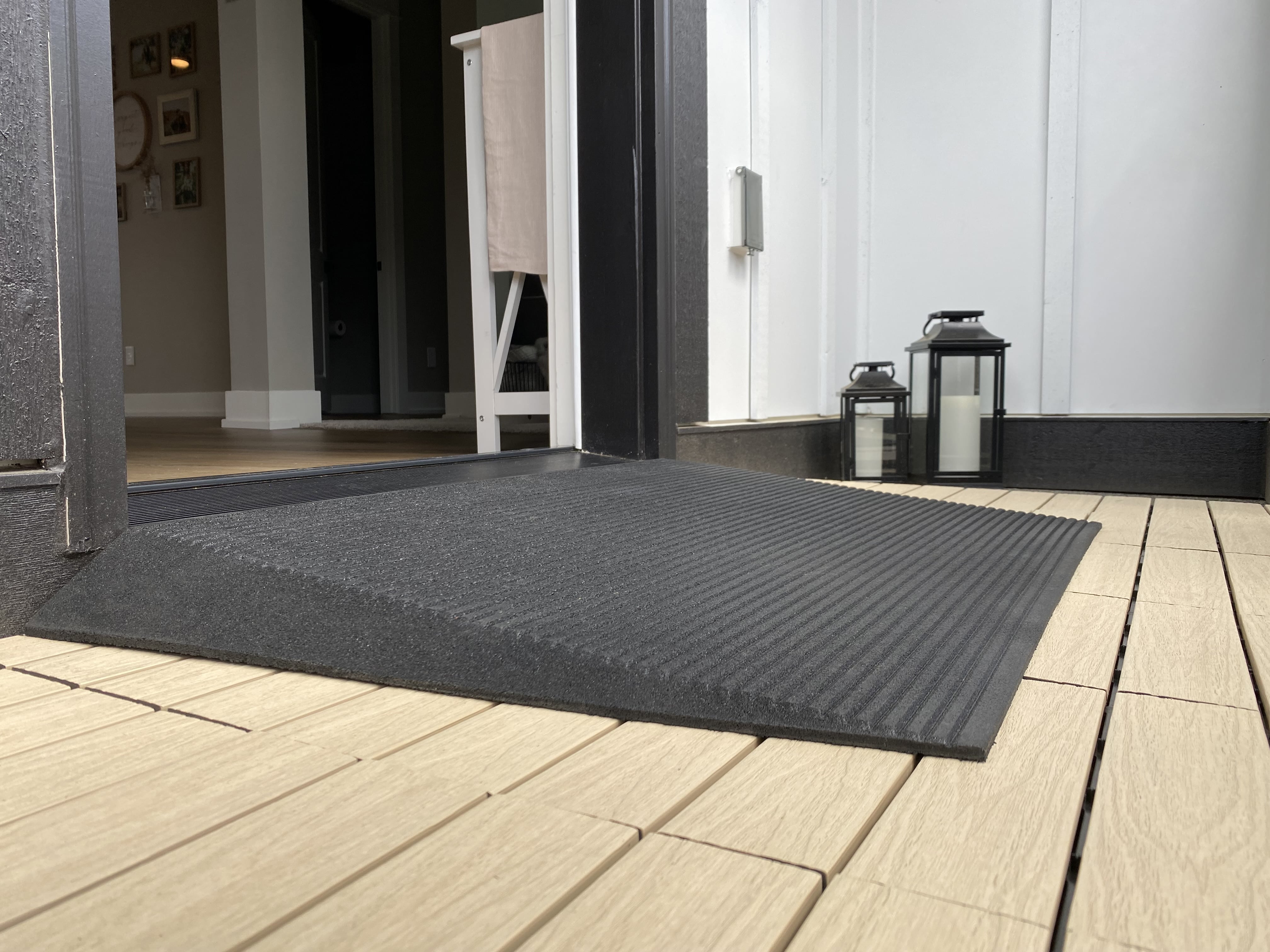 TRANSITIONS® Angled Entry Mat - Non-Slip Floor Mat for Home & Office - Durable Indoor/Outdoor Doormat for High Traffic Areas - Perfect for Front Door, Garage, and Patio Use