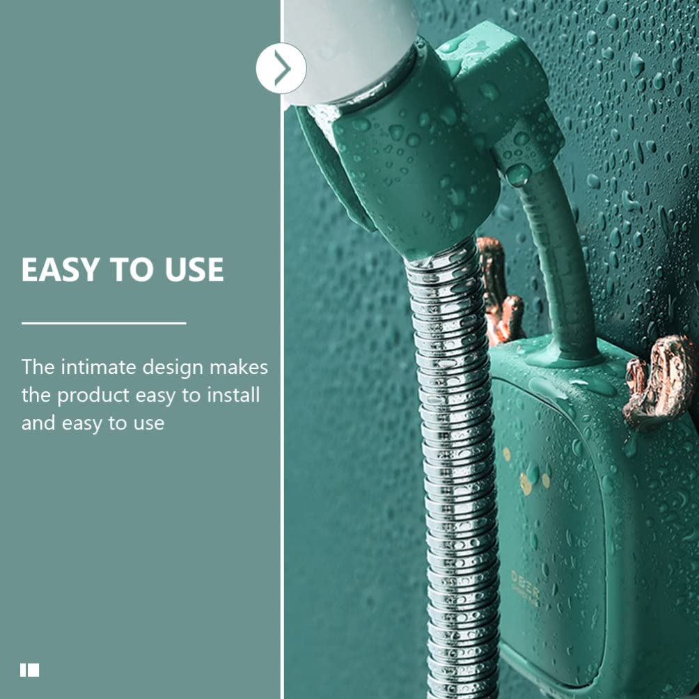 **Cabilock 2-Pack Heavy Duty Shower Head Bracket & Wand Holder - No Drilling Required - Includes Coat & Robe Hooks, Towel Hook, Hose Holder - Durable Plastic Shower Accessories for Bathroom & Kids Toiletries**    *(Perfect for organizing showers, holding towels, robes, and toiletries - ideal for families, kids' bathrooms, and rental-friendly installations!)*