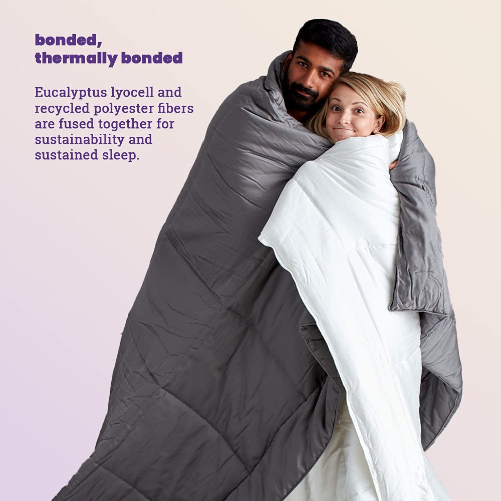 Sheets & Giggles 100% Cotton Down Alternative Comforter - All Season King Size Cooling Blanket - Hypoallergenic & Breathable - Perfect for Hot Sleepers & Bedroom Decor - White