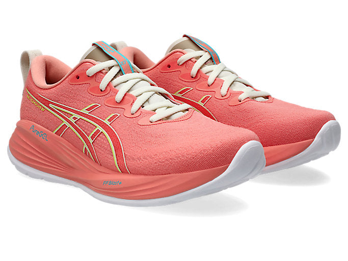 ASICS Women's Gel-Cumulus 27 Running Shoes - B Width - Guava/Lime Green - Cushioned Road Running Sneakers for Women - Perfect for Long Distance Running & Daily Training