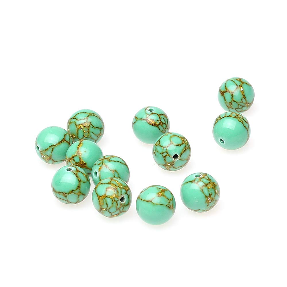6mm Round Stone Beads - Synthetic Golden Line Turquoise Loose Beads for Jewelry Making, DIY Bracelets & Necklaces | Perfect for Handmade Jewelry Design and Craft Projects
