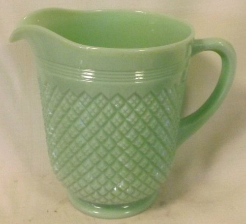 Vintage Jade Green Milk Glass Pitcher - Miss America Pattern - Perfect for Tea, Lemonade & Home Decor