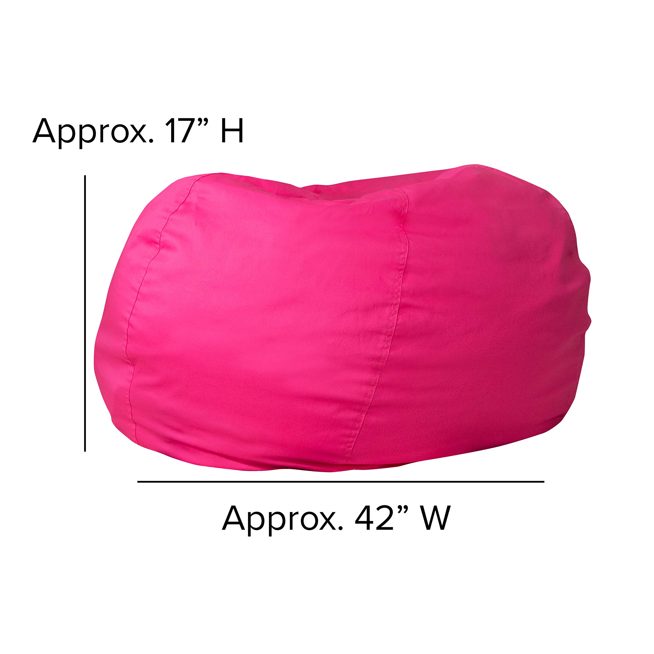Extra Large Solid Hot Pink Bean Bag Chair for Kids & Adults - Perfect for Living Room, Bedroom, Dorm & Game Room Relaxation