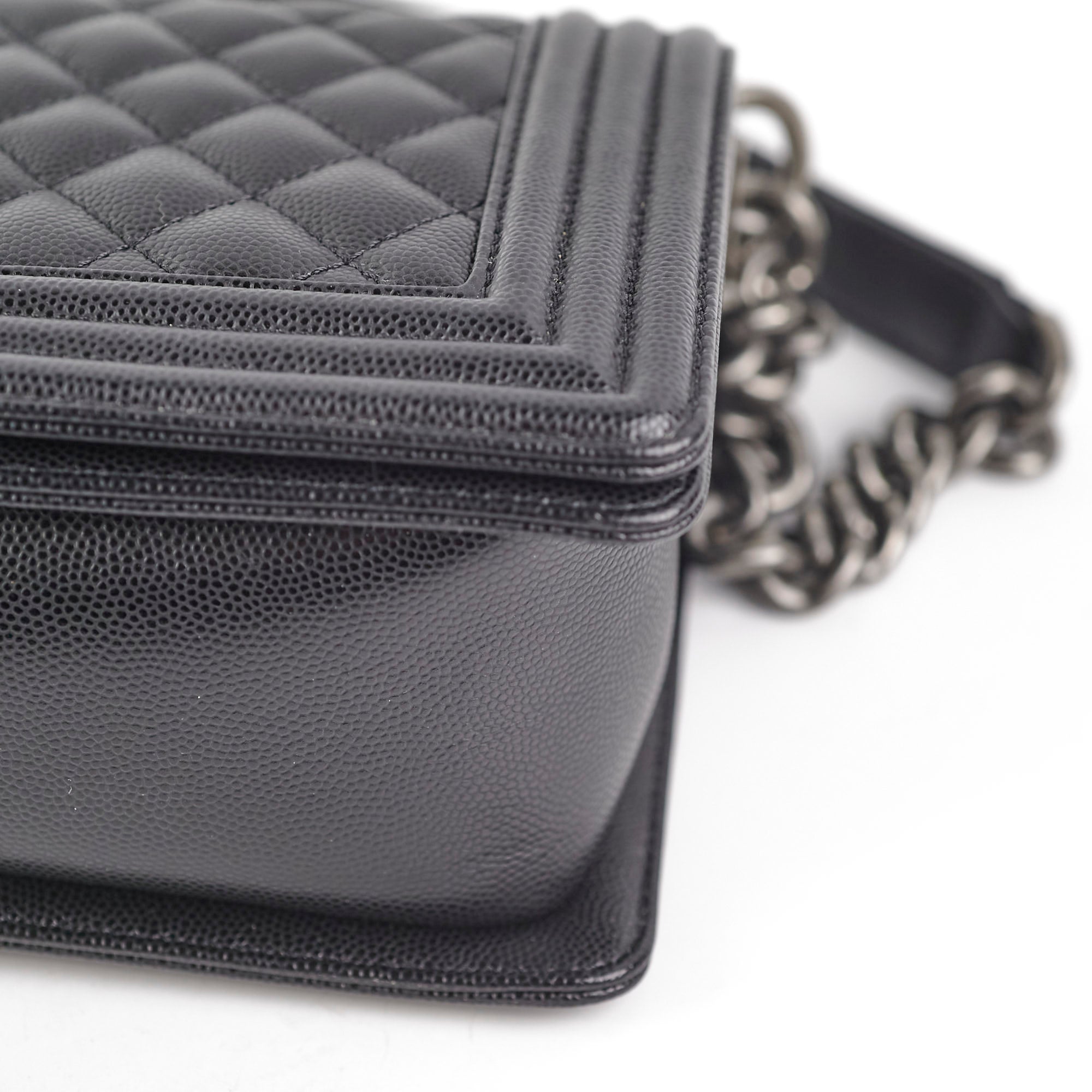 Chanel Old Medium Caviar Boy Bag Black with Microchip - Luxury Crossbody Bag for Women, Perfect for Date Night & Evening Events