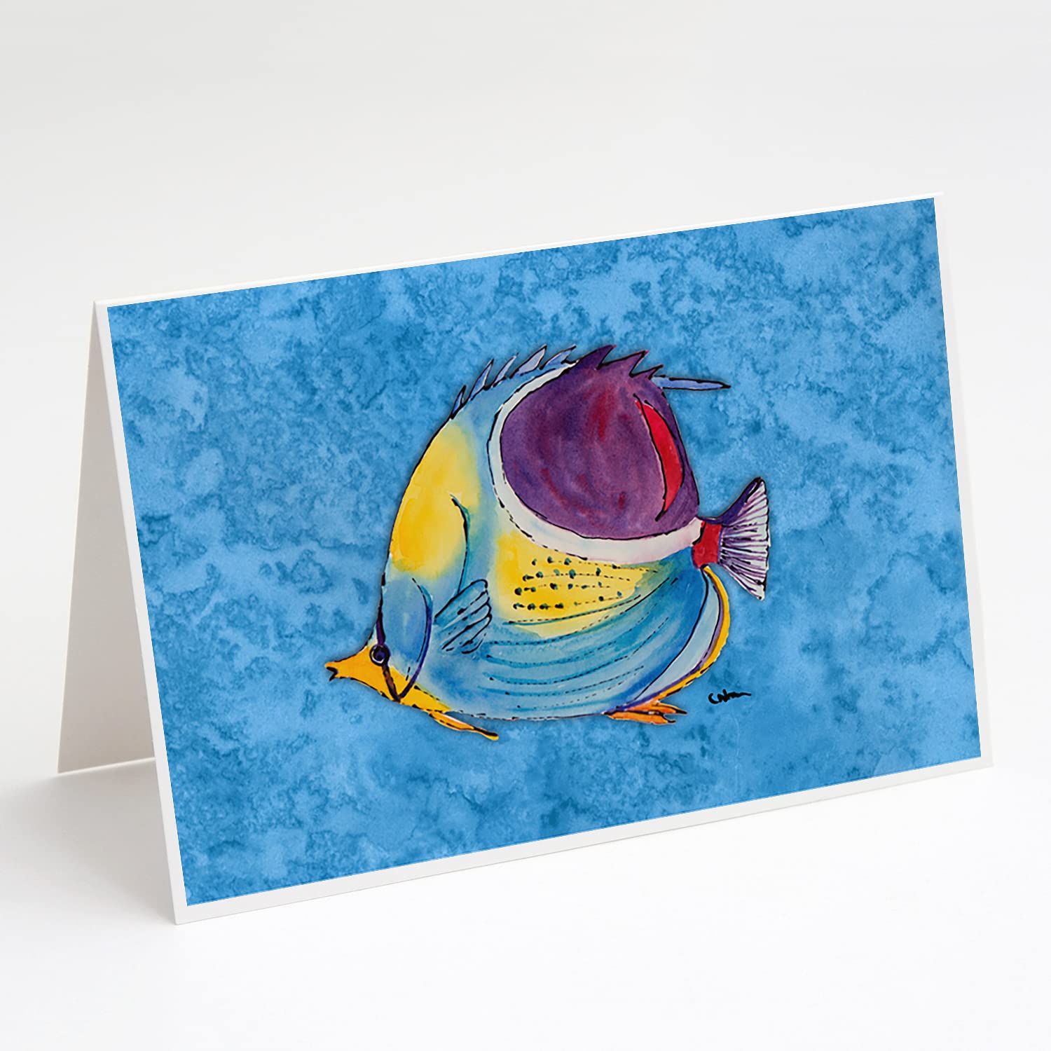 Tropical Fish Greeting Cards & Envelopes - Pack of 8 Blank A7 Note Cards (5x7 Inches) | Whimsical Underwater Theme | Perfect for Birthdays, Thank You Notes & Special Occasions