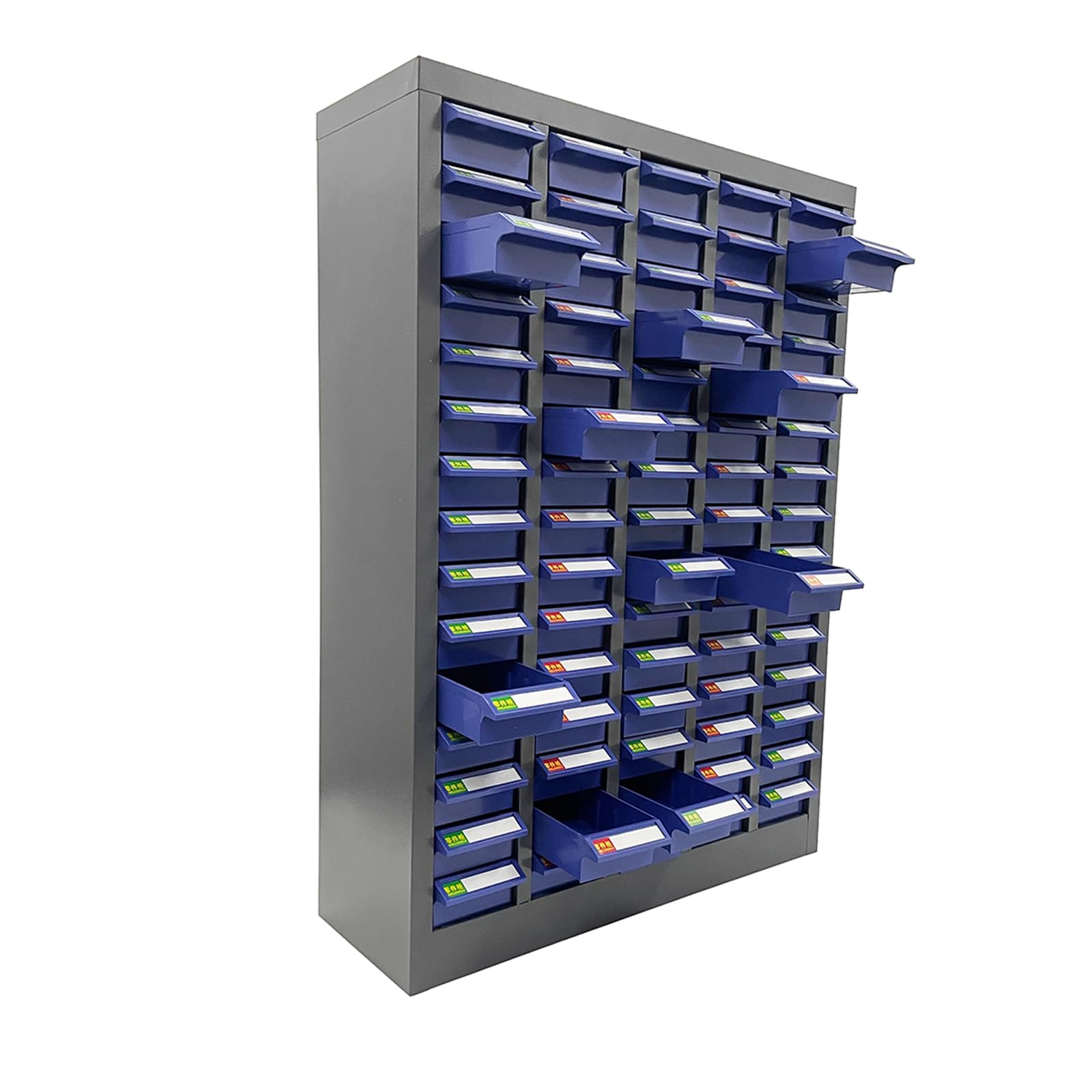 INTSUPERMAI 75 Compartment Plastic Storage Cabinet - Organizer Drawer for Documents, Metal Parts, Electronic Components (Blue) - Perfect for Workshop, Office & Craft Room Organization