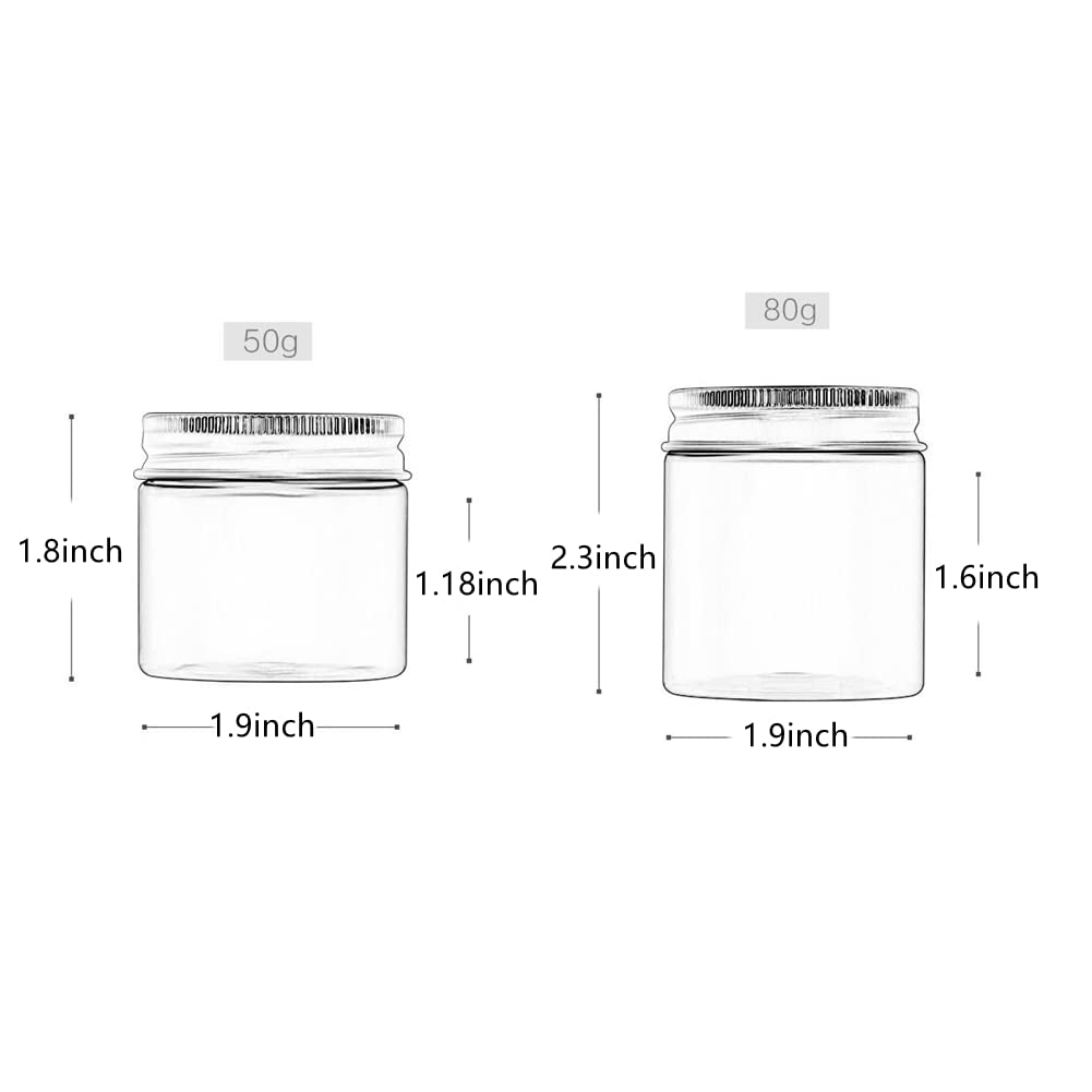 6pcs Empty Round Jars with Aluminum Lids - 3oz Refillable Plastic Cosmetic Containers for Cream, Lotion, Liquid & Solid Beauty Products | Travel Size Storage Jars for DIY Crafts, Makeup, Skincare & Home Organization (Green)