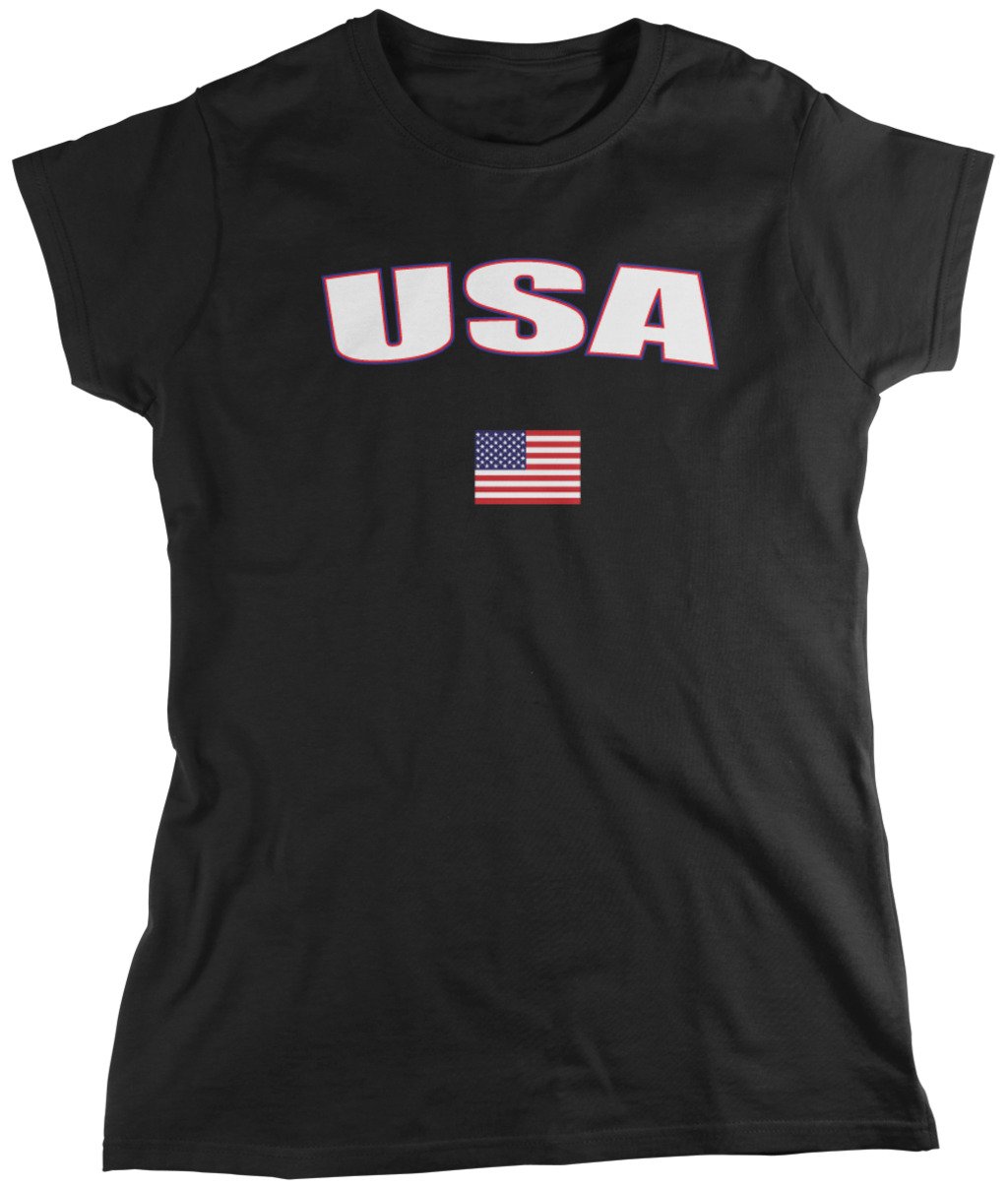 Amdesco Women's Patriotic American Flag T-Shirt | USA Flag Graphic Tee for Women | Perfect for 4th of July, Memorial Day & Independence Day Celebrations