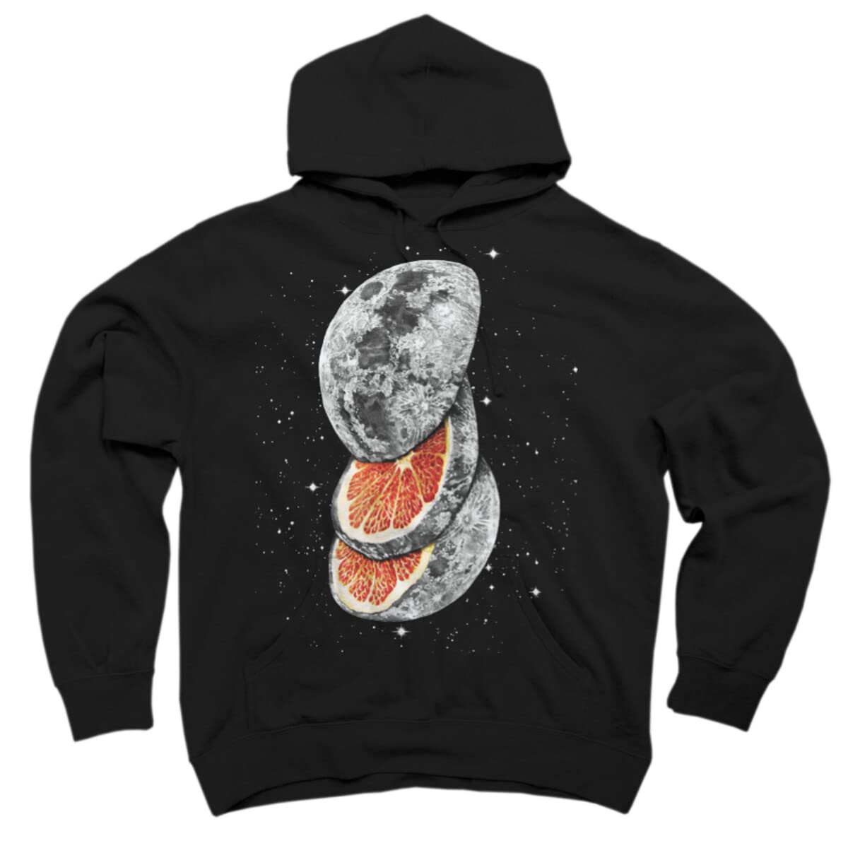 Design By Humans Unisex Lunar Fruit by JPOrmiston Pullover Hoodie - Soft Cotton Casual Sweatshirt for Men & Women - Perfect for Streetwear, Lounge & Outdoor Activities