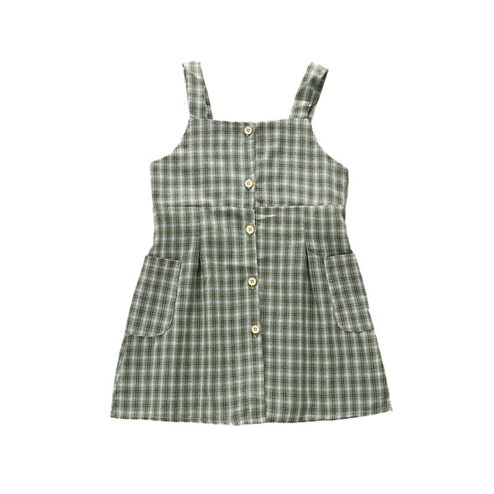 Princess Plaid Sleeveless Dress for Baby Girls - Summer Casual Wear