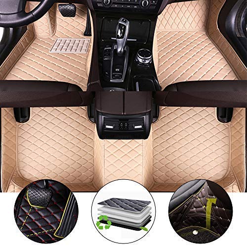 **All-Weather Floor Mats for Lincoln Navigator 2006-2015 - Heavy Duty Full Set, Beige - Perfect for SUV Protection, Mud, Snow & Spills**