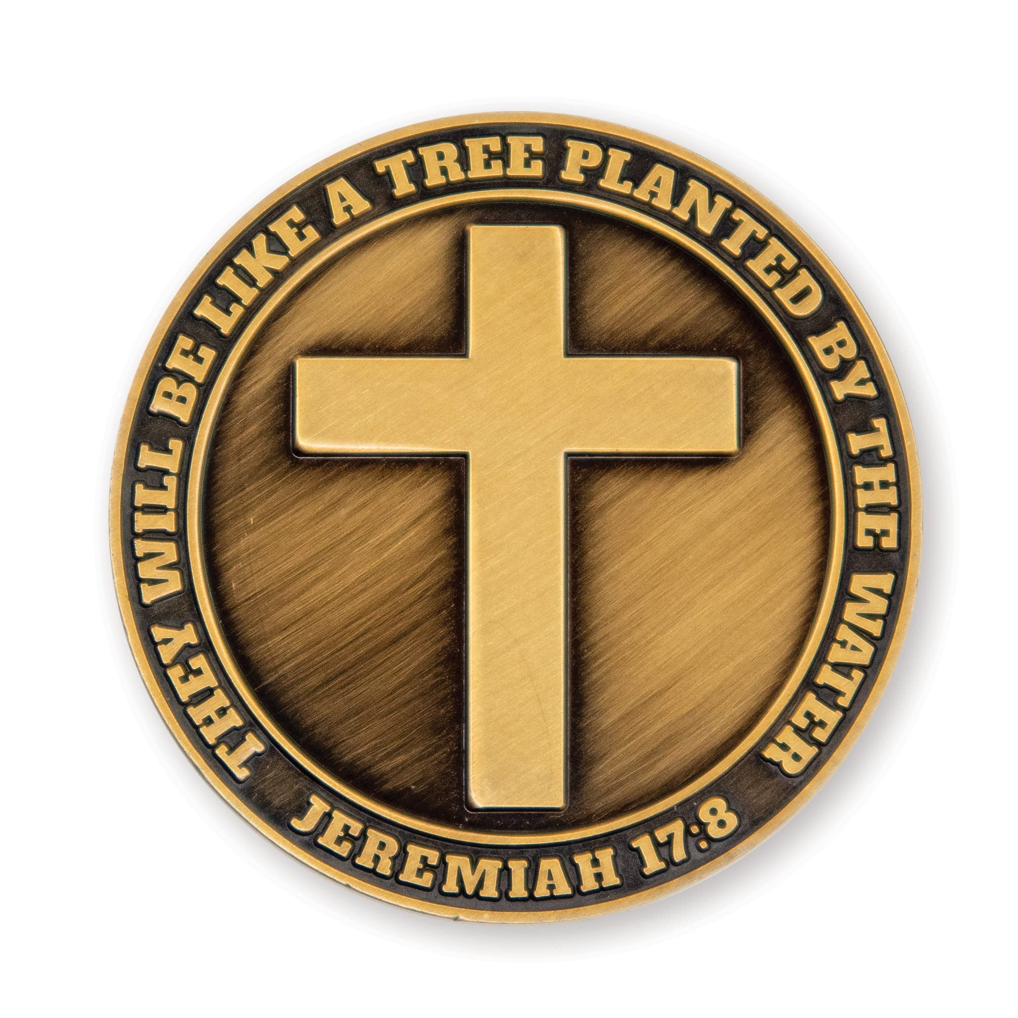 Christian Lion Challenge Coin - Bible Verse Prayer Token for Men, Police & Military - EDC Religious Gift