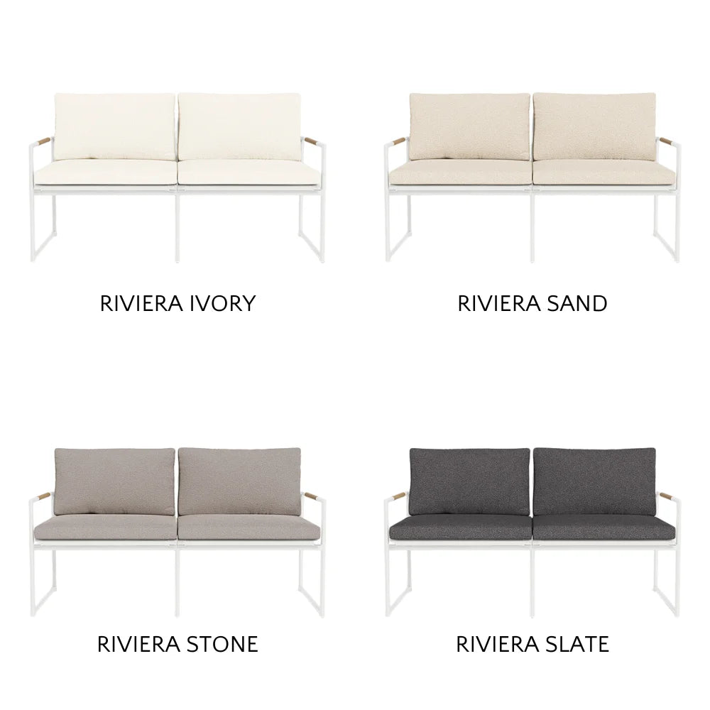 Premium Breeze Aluminum Outdoor 2-Seat Sofa Set - Patio Furniture for Garden, Poolside & Backyard Relaxation