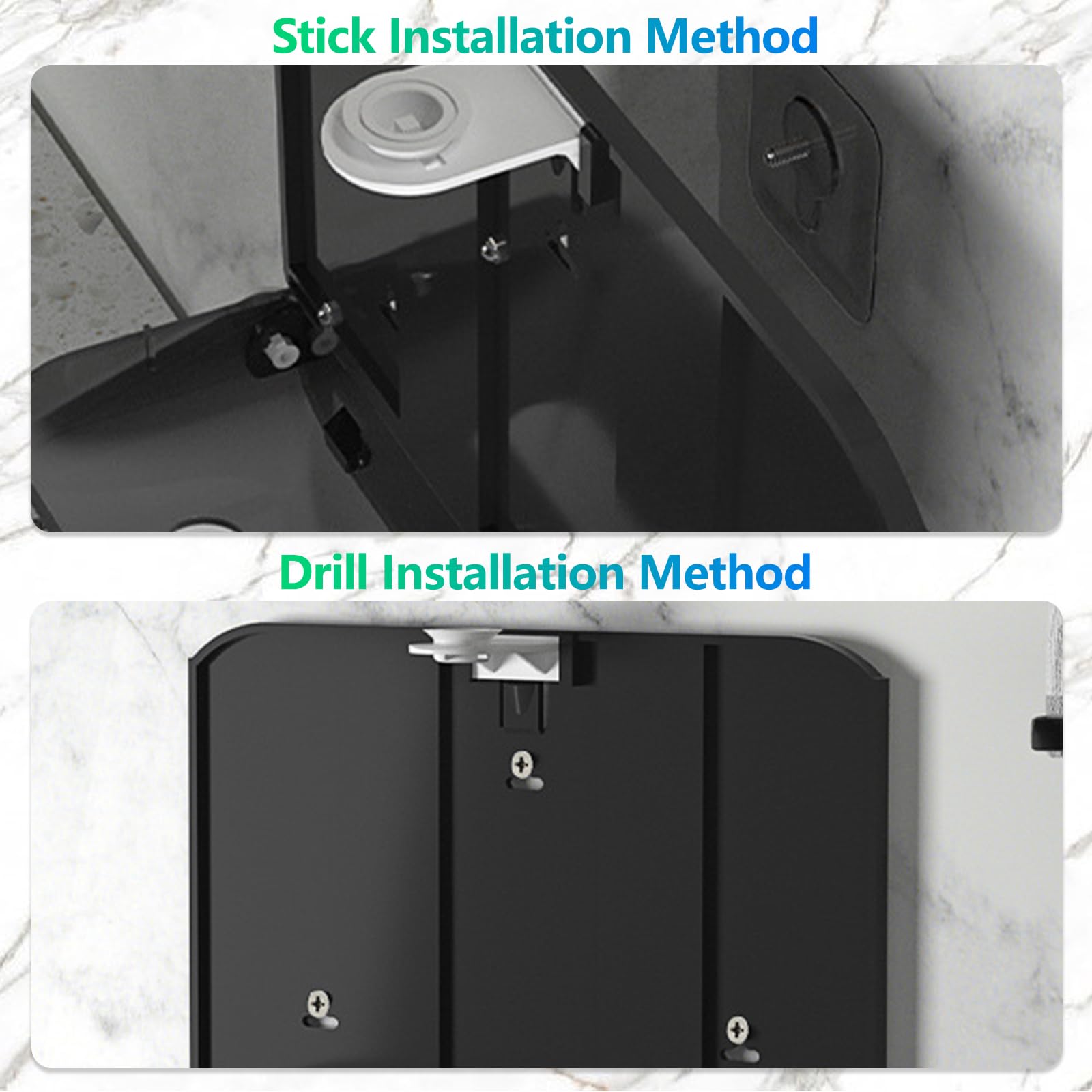 Premium Paper Towel Dispenser for Bathroom & Kitchen - Wall Mount, No-Hole Installation, Fits Multifold/Trifold/C-Fold Towels - Ideal for Homes, Offices & Restaurants