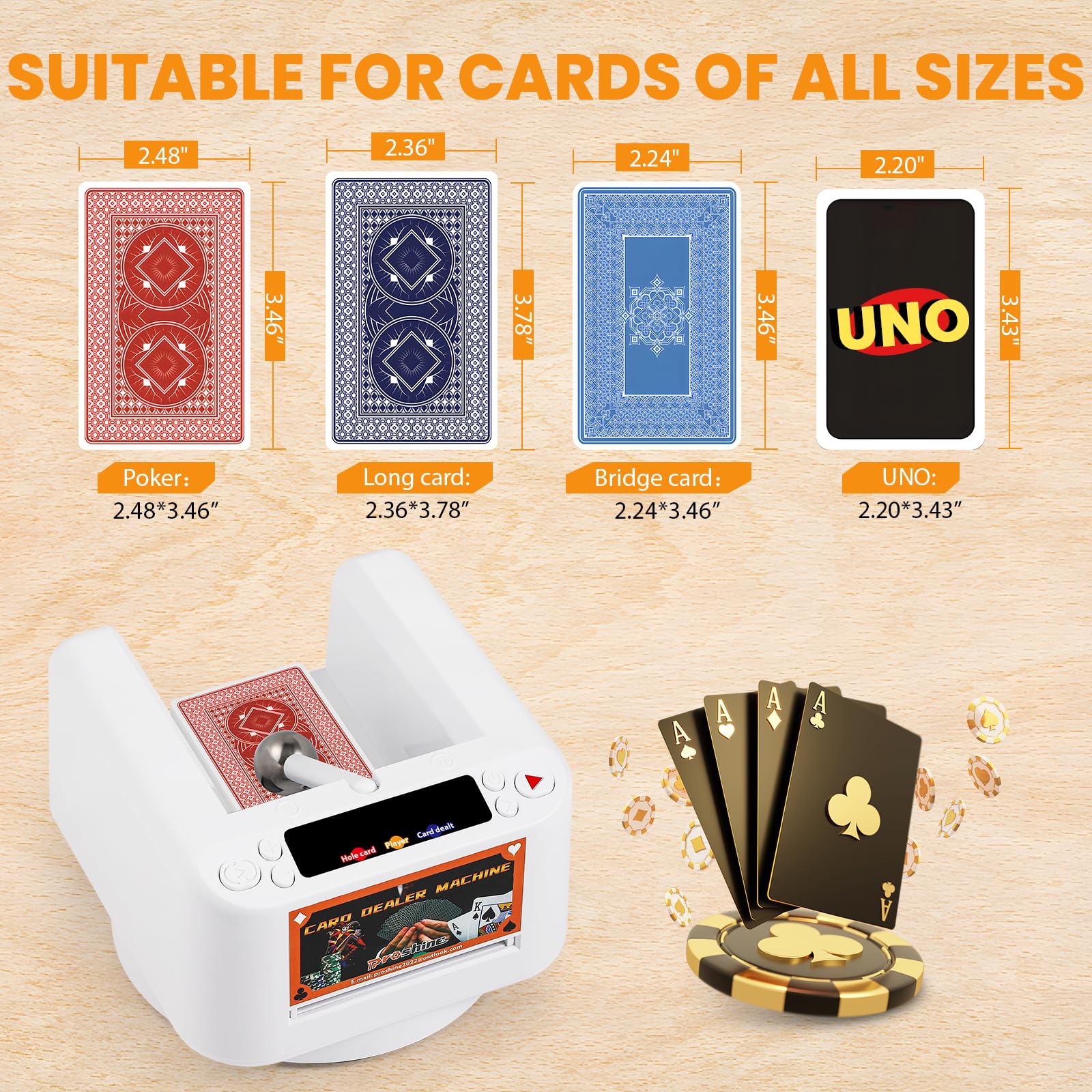 Automatic 360° Rotating Card Dealer Machine with Built-in Card Shuffler - Includes 2 Decks of Professional Playing Cards - Perfect for Texas Hold'em, Poker Nights, Casino Parties & Card Game Enthusiasts
