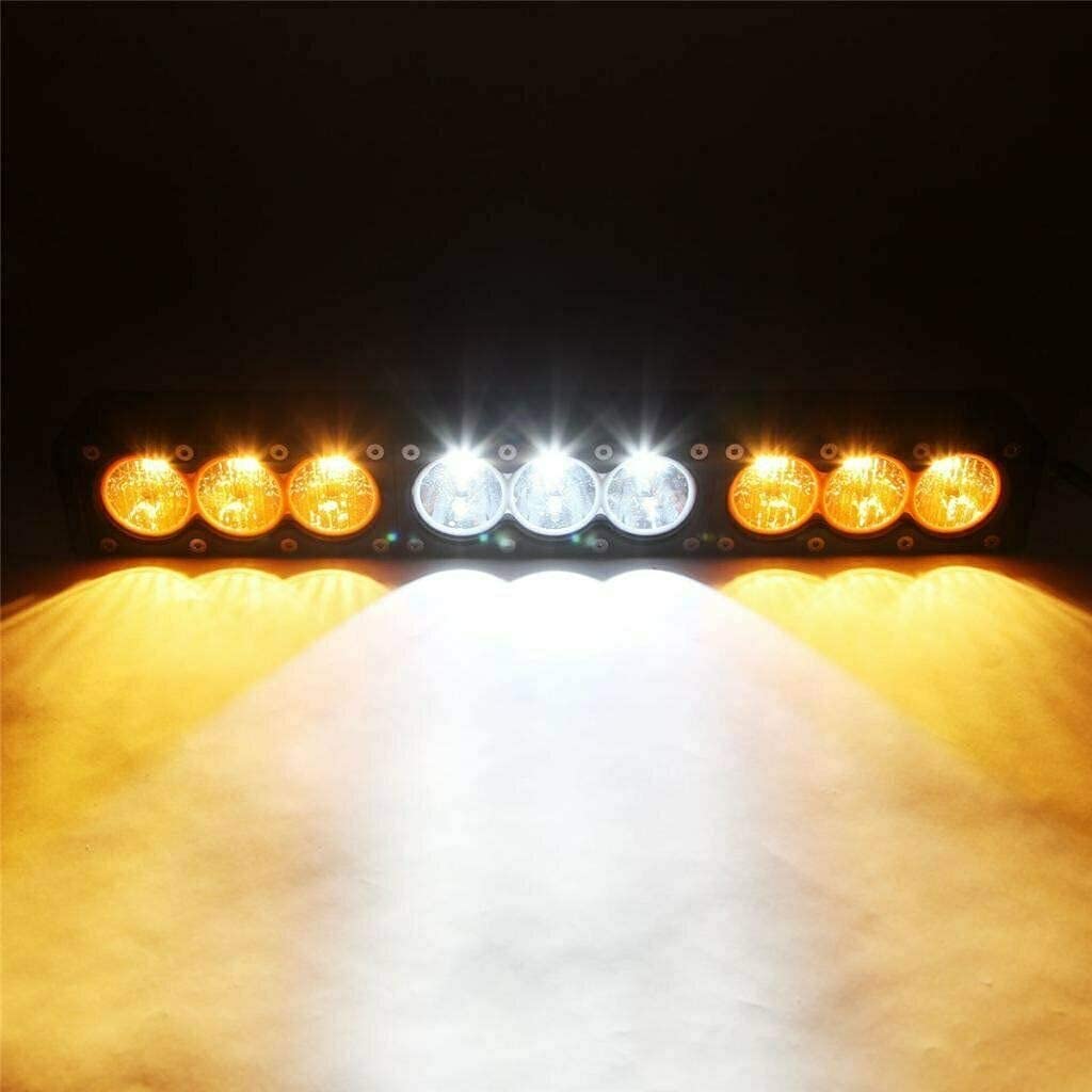 90W 16 Inch LED Light Bar with Amber/Clear Lens - Spot Flood Combo for SUV, ATV, Truck & Boat - Off-Road, Marine & Work Lighting