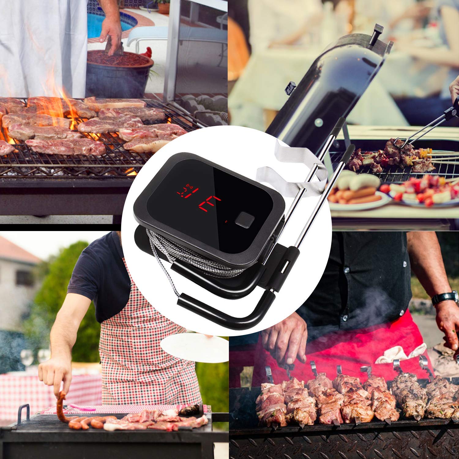 Inkbird IBT-2X Wireless Bluetooth Meat Thermometer for BBQ Grill & Oven - Dual Probe Digital Cooking Thermometer with 150ft Range, Timer & Alarm | Perfect for Smoking, Grilling, Baking & Roasting