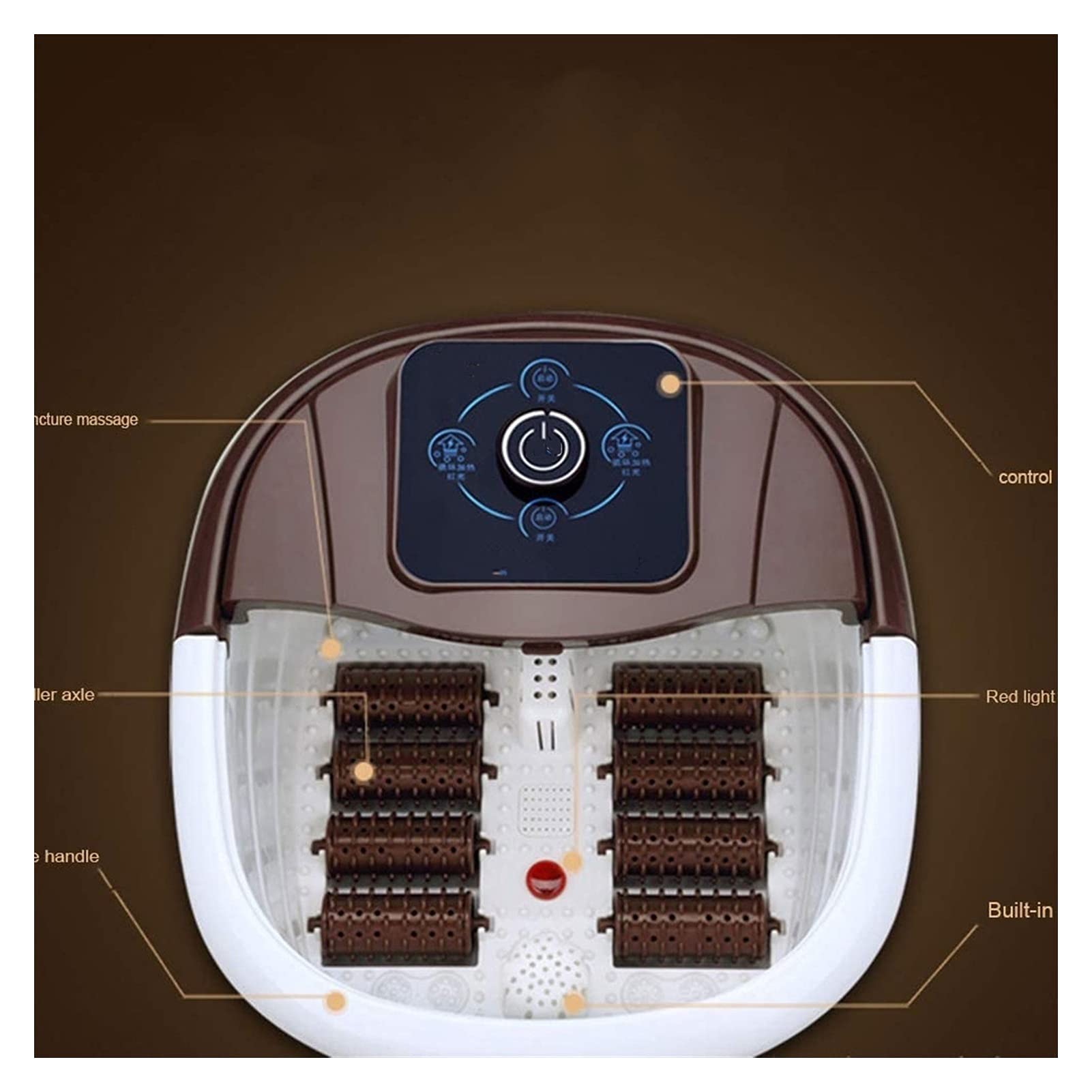 Relaxing Foot Spa Massager with Heat, Bubbles & Vibration - 8 Shiatsu Rollers for Tired Feet Relief, Adjustable Temperature Pedicure Tub - Perfect for Home, Office & Post-Workout Recovery